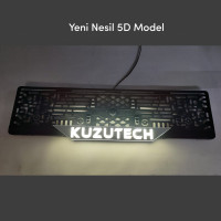 OTOMOBİL ışıklı 5D plakalık SİYAH- KROM PİYANO BLACK